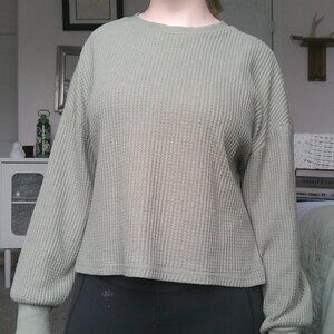 Z SUPPLY sage green waffel textured fabric